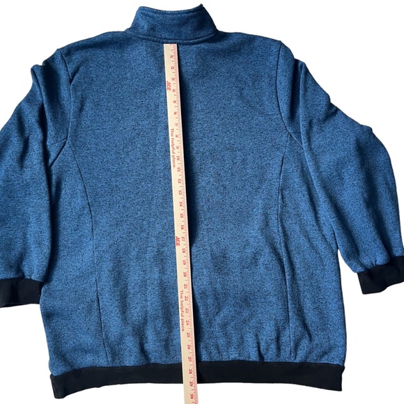 KingSize Mens Knit Fleece 1/4 Zip Blue/Black Heather 3XL Big - Picture 5 of 8